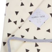 Plush Single-Layer Baby Blanket with Grey Trim - Small, 30"x35"