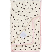 Plush Single-Layer Baby Blanket with Pink Trim - Large, 43"x43"